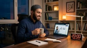 Busy western Muslim breaking the Quran transliteration habit with a daily routine